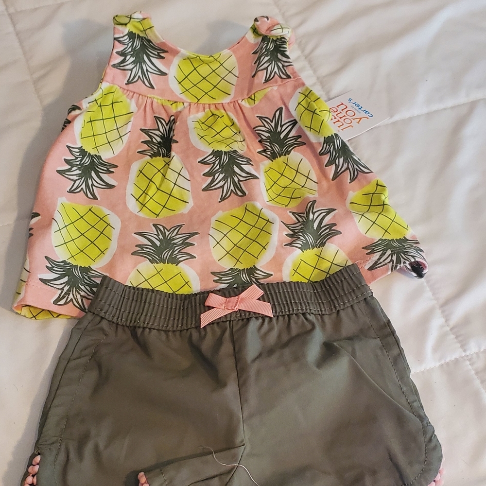 NWT Pineapple Tank and Shorts